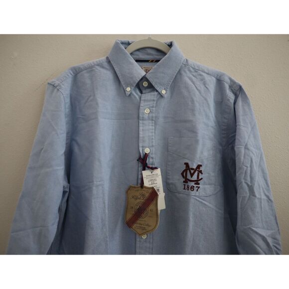 Polo Ralph Lauren Men's Sz M Blue Morehouse Custom Fit Oxford Button Up - Picture 4 of 13
